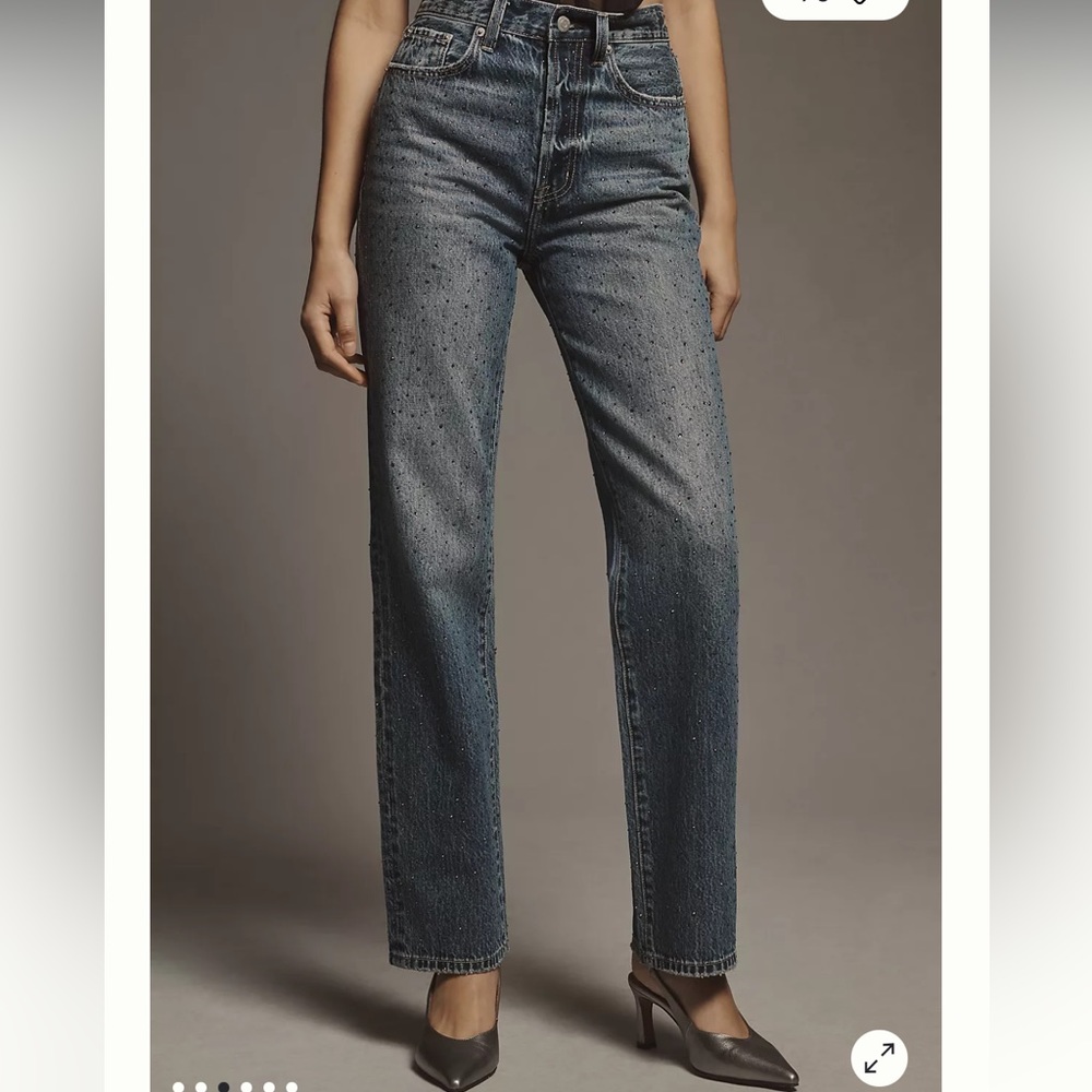 Pistola Cassie Sparkle High Rise Straight Leg Jeans